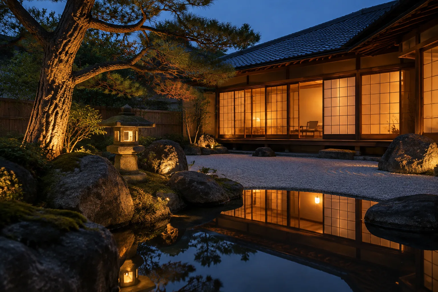 夜色庭院