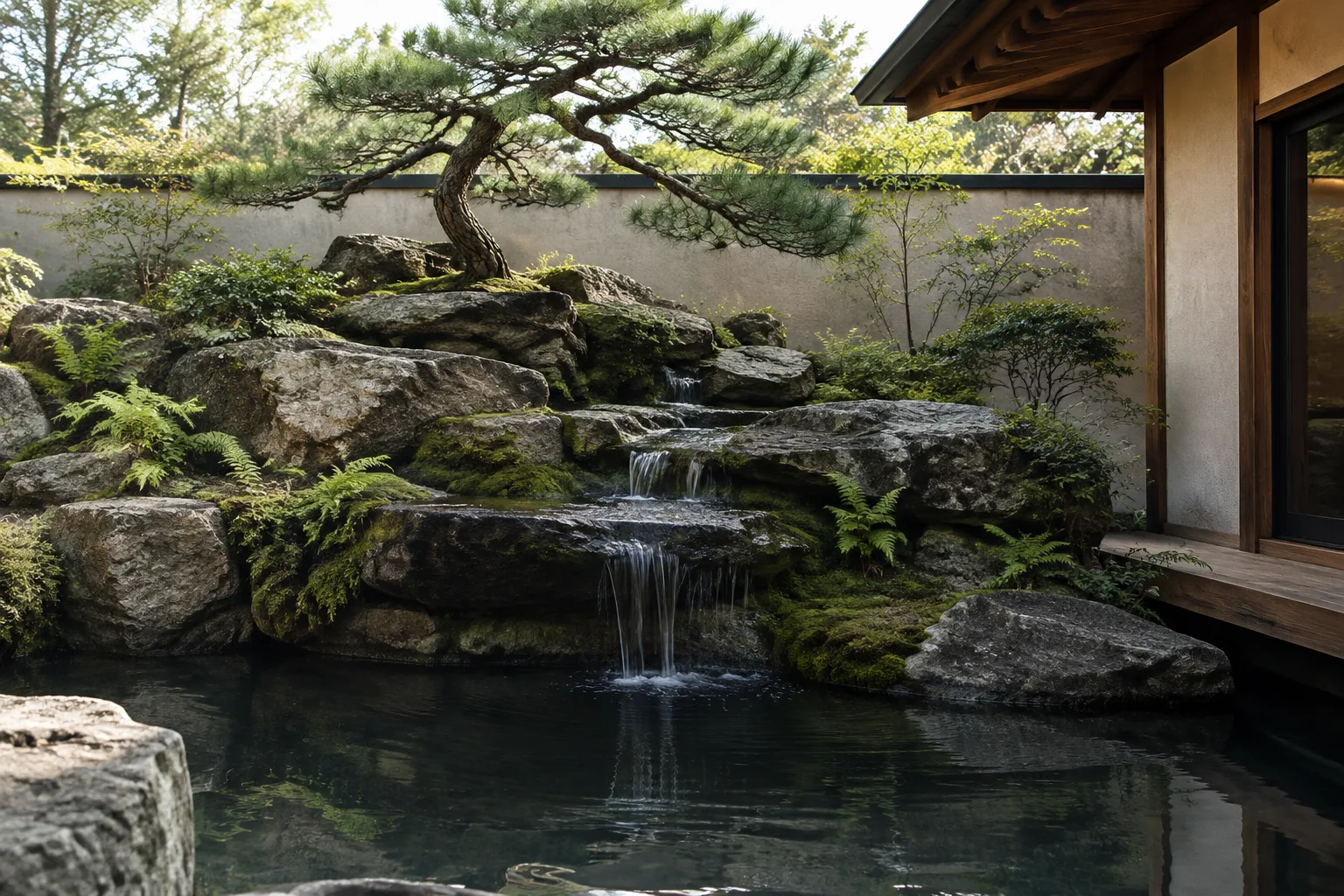 叠石跌水